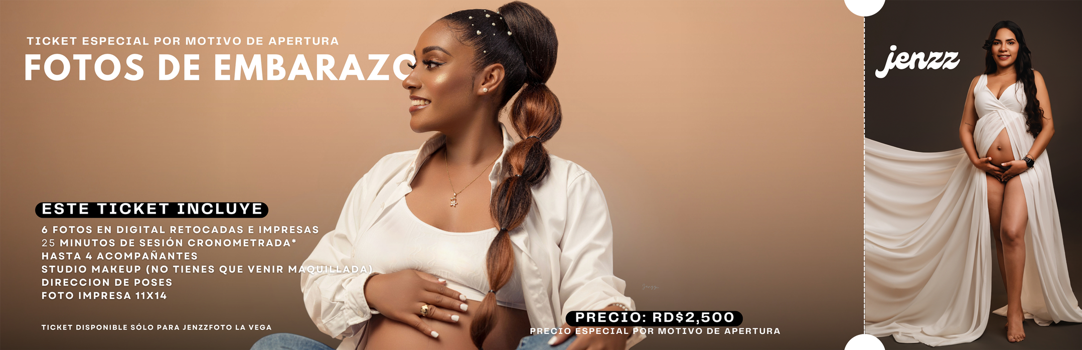 Ticket panorámico de sesión de embarazo